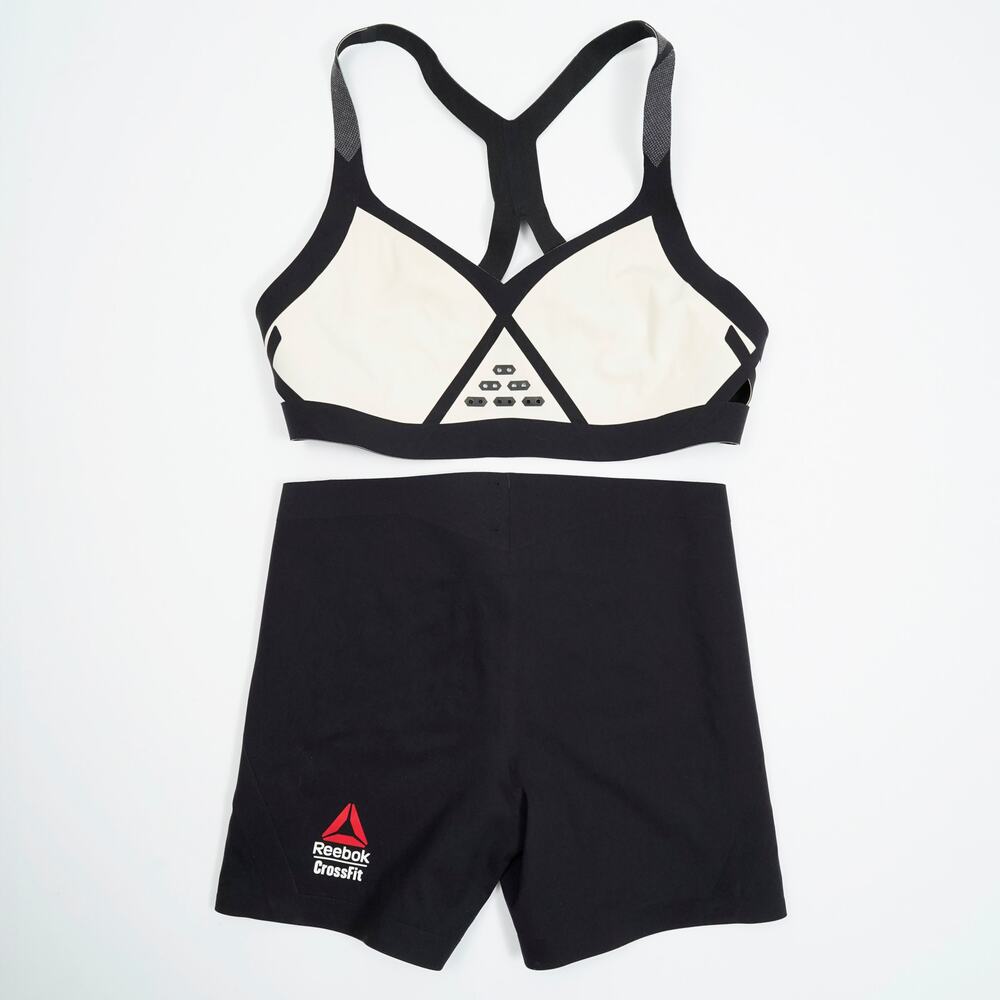 Reebok CrossFit Women’s 2 Piece Training Set Sample Sports Bra Shorts Size S